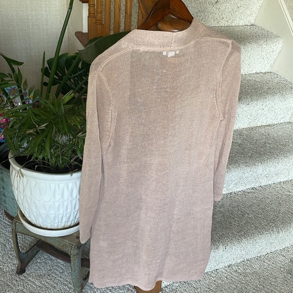 J Jill Women's Linen Long Line Midi Cardigan Sweater - Picture 4 of 15
